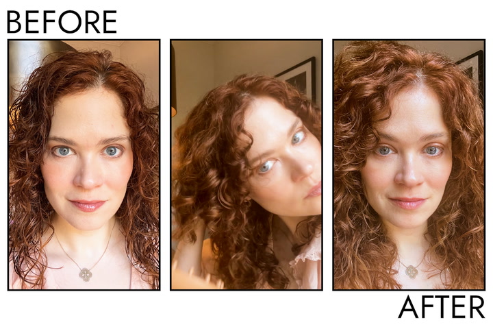 7 Best Hair Dryers for Curly Hair—Byrdie Editor-Tested in 2025 16 Site Loop: Person's Hair Before and After Using Pattern The Blow Dryer