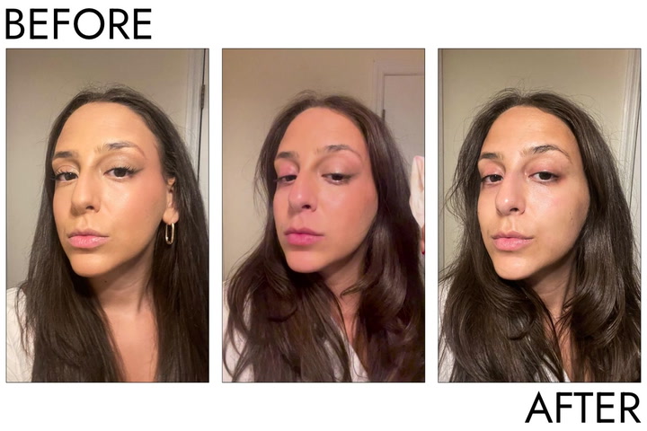 Site Loop: Person’s eye before and after using Honest Beauty Makeup Remover Facial Wipes 