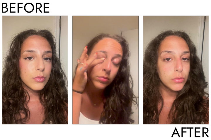 Site Loop: Person’s eye before and after using Sulwhasoo Gentle Cleansing Oil Makeup Remover
